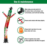 6 10 15 20FT Tall Christmas Snowflake Waving Inflatable Tube Man(Blower Not Included) - goodeny
