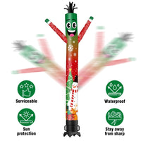 6 10 15 20FT Tall Christmas Snowflake Waving Inflatable Tube Man(Blower Not Included) - goodeny
