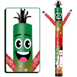 6 10 15 20FT Tall Christmas Snowflake Waving Inflatable Tube Man(Blower Not Included) - goodeny