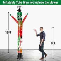 6 10 15 20FT Tall Christmas Snowflake Waving Inflatable Tube Man(Blower Not Included) - goodeny