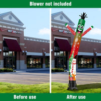 6 10 15 20FT Tall Christmas Snowflake Waving Inflatable Tube Man(Blower Not Included) - goodeny