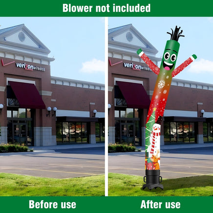 6 10 15 20FT Tall Christmas Snowflake Waving Inflatable Tube Man(Blower Not Included) - goodeny