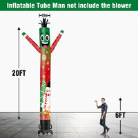 6 10 15 20FT Tall Christmas Snowflake Waving Inflatable Tube Man(Blower Not Included) - goodeny