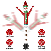 6 10 15 20FT Tall Christmas Snowman Waving Inflatable Tube Man(Blower Not Included) - goodeny