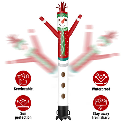 6 10 15 20FT Tall Christmas Snowman Waving Inflatable Tube Man(Blower Not Included) - goodeny