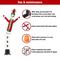 6 10 15 20FT Tall Christmas Snowman Waving Inflatable Tube Man(Blower Not Included) - goodeny