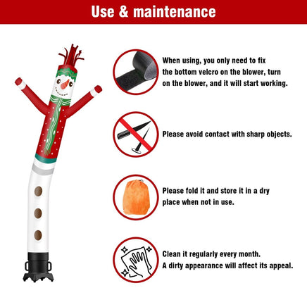 6 10 15 20FT Tall Christmas Snowman Waving Inflatable Tube Man(Blower Not Included) - goodeny
