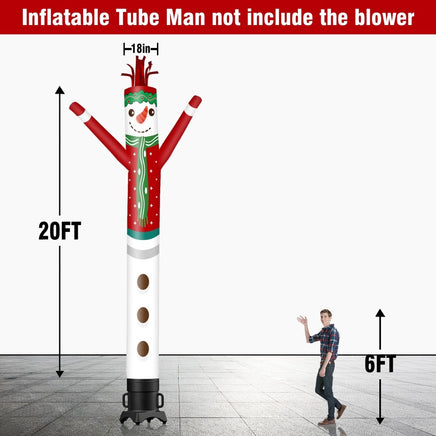 6 10 15 20FT Tall Christmas Snowman Waving Inflatable Tube Man(Blower Not Included) - goodeny