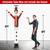 6 10 15 20FT Tall Christmas Snowman Waving Inflatable Tube Man(Blower Not Included) - goodeny