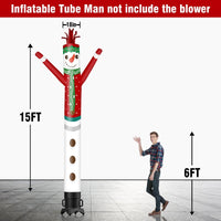6 10 15 20FT Tall Christmas Snowman Waving Inflatable Tube Man(Blower Not Included) - goodeny