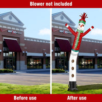 6 10 15 20FT Tall Christmas Snowman Waving Inflatable Tube Man(Blower Not Included) - goodeny