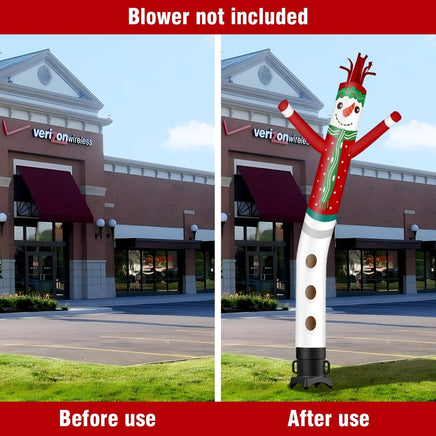 6 10 15 20FT Tall Christmas Snowman Waving Inflatable Tube Man(Blower Not Included) - goodeny