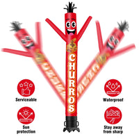 6 10 15 20FT Tall Churros Waving Inflatable Tube Man(Blower Not Included) - goodeny