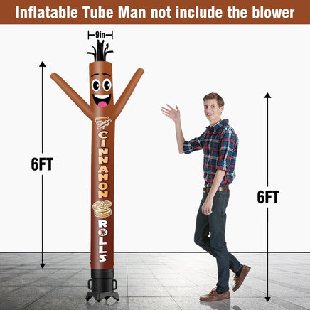 6 10 15 20FT Tall Cinnamon Rolls Waving Inflatable Tube Man(Blower Not Included) - goodeny