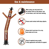 6 10 15 20FT Tall Cinnamon Rolls Waving Inflatable Tube Man(Blower Not Included) - goodeny