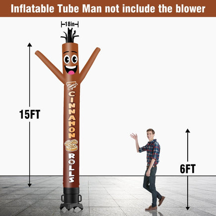 6 10 15 20FT Tall Cinnamon Rolls Waving Inflatable Tube Man(Blower Not Included) - goodeny