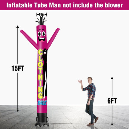 6 10 15 20FT Tall Clothing Sale Waving Inflatable Tube Man(Blower Not Included) - goodeny