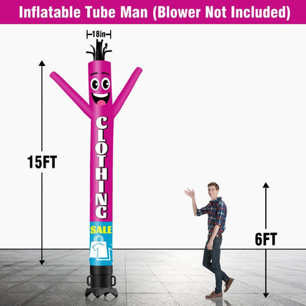 6 10 15 20FT Tall Clothing Sale2 Waving Inflatable Tube Man(Blower Not Included) - goodeny