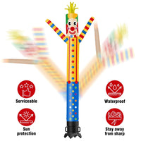 6 10 15 20FT Tall Clown Waving Inflatable Tube Man(Blower Not Included) - goodeny