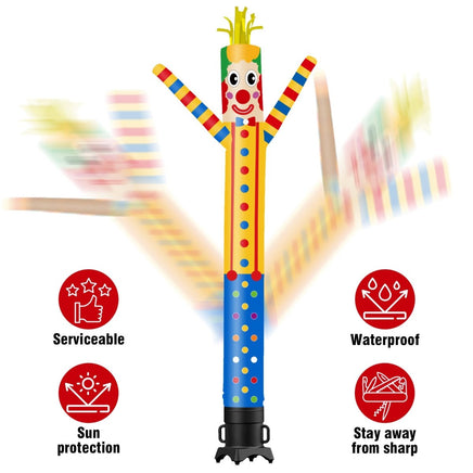6 10 15 20FT Tall Clown Waving Inflatable Tube Man(Blower Not Included) - goodeny