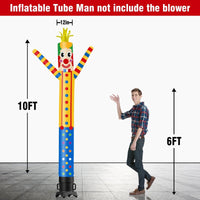 6 10 15 20FT Tall Clown Waving Inflatable Tube Man(Blower Not Included) - goodeny