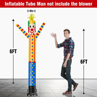6 10 15 20FT Tall Clown Waving Inflatable Tube Man(Blower Not Included) - goodeny
