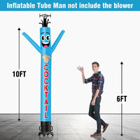 6 10 15 20FT Tall Cocktail Waving Inflatable Tube Man(Blower Not Included) - goodeny