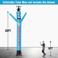 6 10 15 20FT Tall Cocktail Waving Inflatable Tube Man(Blower Not Included) - goodeny