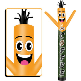 6 10 15 20FT Tall Coffee Waving Inflatable Tube Man(Blower Not Included) - goodeny