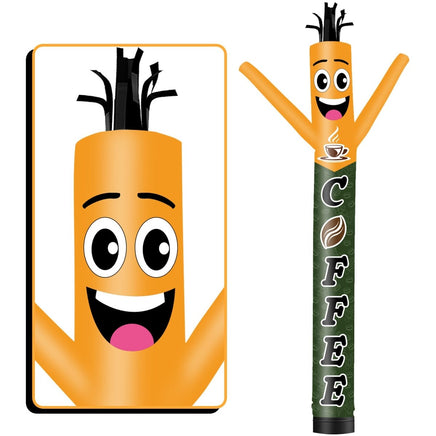 6 10 15 20FT Tall Coffee Waving Inflatable Tube Man(Blower Not Included) - goodeny