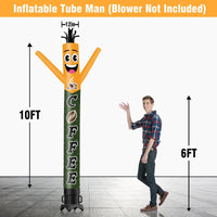 6 10 15 20FT Tall Coffee Waving Inflatable Tube Man(Blower Not Included) - goodeny