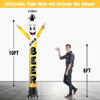 6 10 15 20FT Tall Cold Beer Waving Inflatable Tube Man(Blower Not Included) - goodeny