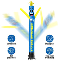 6 10 15 20FT Tall Computer Repair Waving Inflatable Tube Man(Blower Not Included) - goodeny