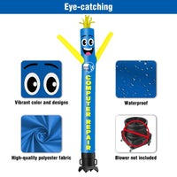 6 10 15 20FT Tall Computer Repair Waving Inflatable Tube Man(Blower Not Included) - goodeny