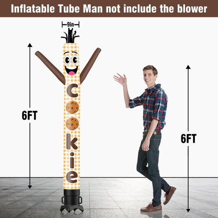 6 10 15 20FT Tall Cookie Beige Waving Inflatable Tube Man(Blower Not Included) - goodeny