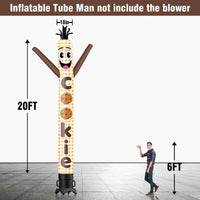 6 10 15 20FT Tall Cookie Beige Waving Inflatable Tube Man(Blower Not Included) - goodeny