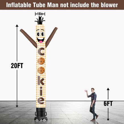 6 10 15 20FT Tall Cookie Beige Waving Inflatable Tube Man(Blower Not Included) - goodeny