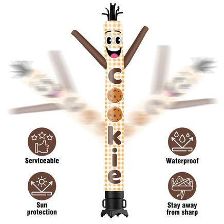 6 10 15 20FT Tall Cookie Beige Waving Inflatable Tube Man(Blower Not Included) - goodeny