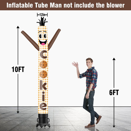 6 10 15 20FT Tall Cookie Beige Waving Inflatable Tube Man(Blower Not Included) - goodeny