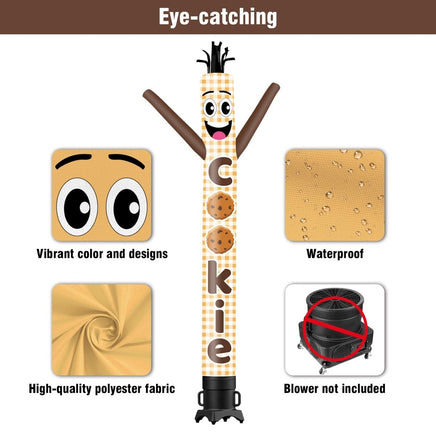 6 10 15 20FT Tall Cookie Beige Waving Inflatable Tube Man(Blower Not Included) - goodeny