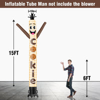 6 10 15 20FT Tall Cookie Beige Waving Inflatable Tube Man(Blower Not Included) - goodeny