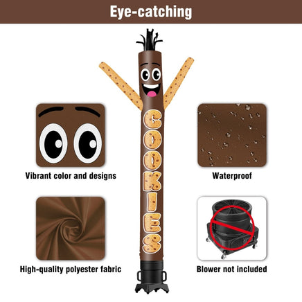 6 10 15 20FT Tall Cookie Waving Inflatable Tube Man(Blower Not Included) - goodeny