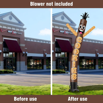 6 10 15 20FT Tall Cookie Waving Inflatable Tube Man(Blower Not Included) - goodeny