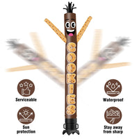 6 10 15 20FT Tall Cookie Waving Inflatable Tube Man(Blower Not Included) - goodeny