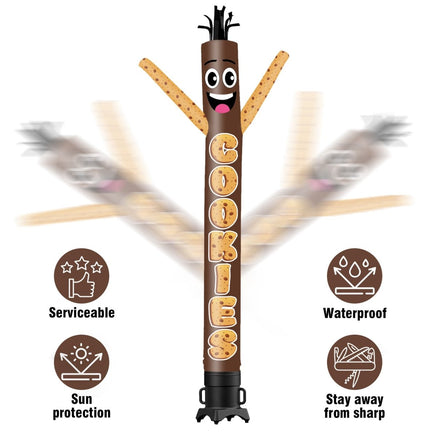 6 10 15 20FT Tall Cookie Waving Inflatable Tube Man(Blower Not Included) - goodeny