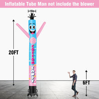 6 10 15 20FT Tall Cotton Candy Waving Inflatable Tube Man(Blower Not Included) - goodeny