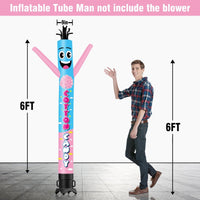 6 10 15 20FT Tall Cotton Candy Waving Inflatable Tube Man(Blower Not Included) - goodeny
