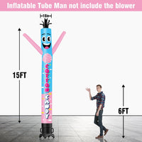 6 10 15 20FT Tall Cotton Candy Waving Inflatable Tube Man(Blower Not Included) - goodeny