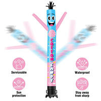 6 10 15 20FT Tall Cotton Candy Waving Inflatable Tube Man(Blower Not Included) - goodeny