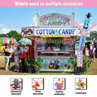 6 10 15 20FT Tall Cotton Candy Waving Inflatable Tube Man(Blower Not Included) - goodeny